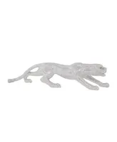 Glam Leopard Sculpture, 11" x 42" - Silver