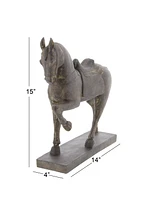 Traditional Horse Sculpture, 15" x 14"
