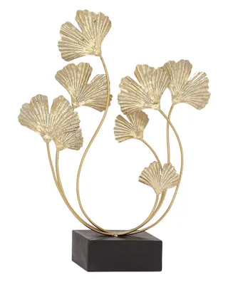 Metal Modern Nature Sculpture, 22" x 18" - Gold