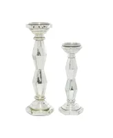 Glam Candle Holder, Set of 2 - Silver