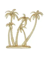Polyresin Coastal Palm Tree Sculpture, 16" x 15" - Gold