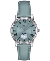 Tissot Women's Carson Premium Lady Moonphase Blue Leather Strap Watch 32mm