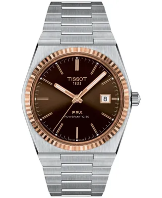 Tissot Men's Prx Powermatic 80 Automatic 18K Gold Stainless Steel Bracelet Watch 40mm