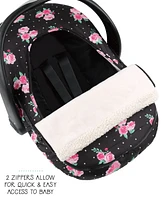The Peanutshell Car Seat Cover, Winter Carseat, Canopy Car Seat Cover Baby Girls, Floral Rose