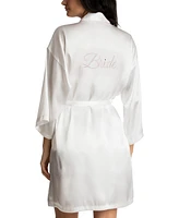 Linea Donatella Bride Satin Wrap Robe, Cami & Tap Shorts Set