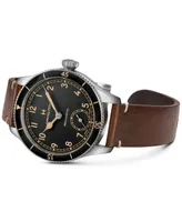 Hamilton Men's Khaki Aviation Pioneer Brown Leather Strap Watch 43mm