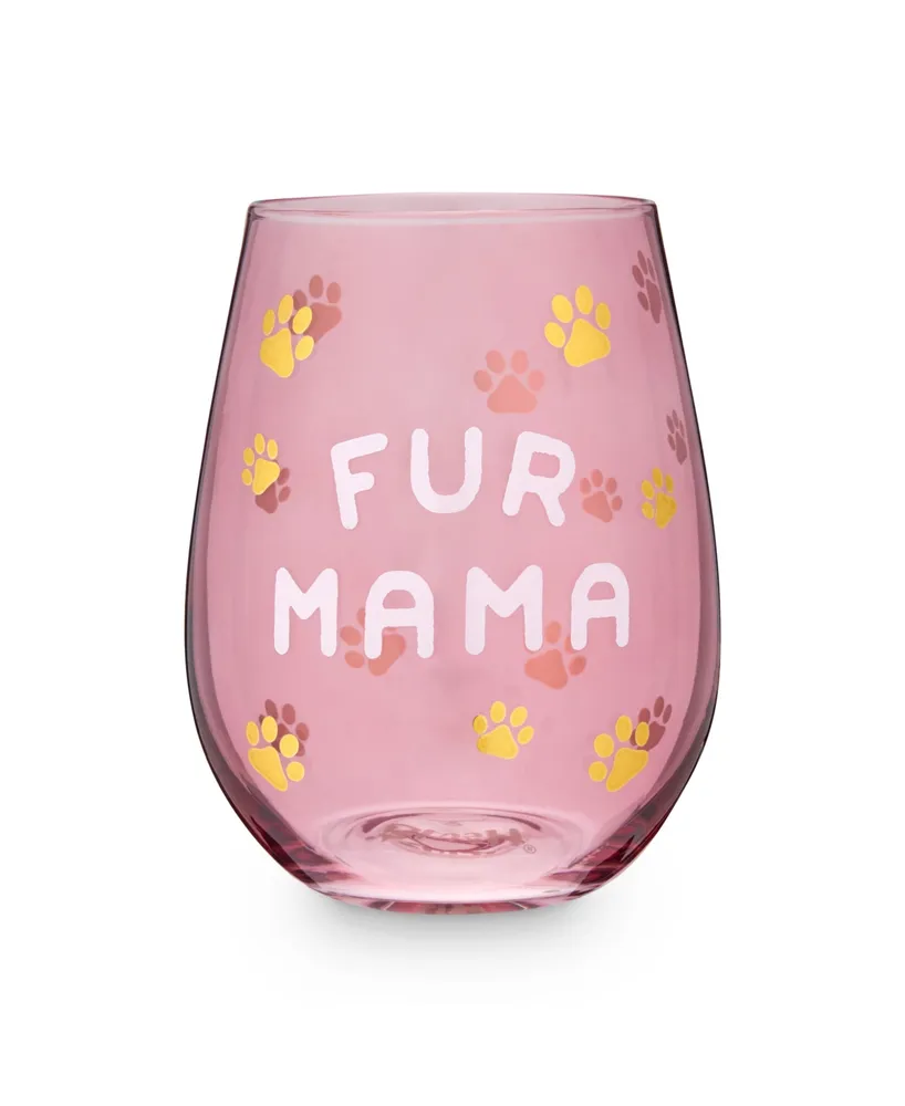 Blush Fur Mama Stemless Wine Glass