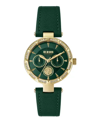 Versus by Versace Women's Sertie Green Leather Strap Watch 36mm