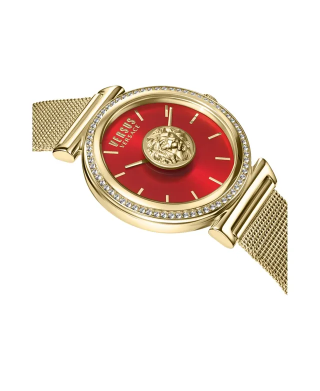 Versus Versace Womens Canton Road IP Yellow Gold 36mm Bracelet