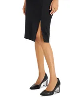 Tahari Asl Women's Front-Slit Back-Zip Pencil Skirt