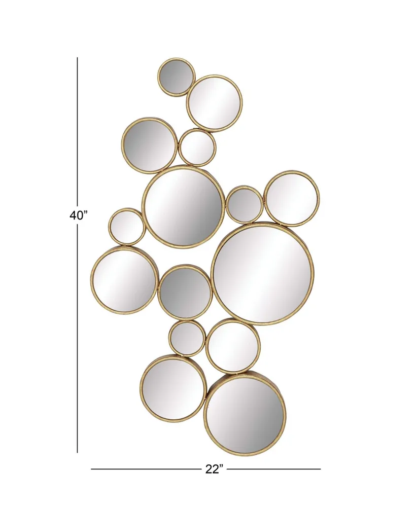 CosmoLiving by Cosmopolitan Gold Contemporary Metal Wall Mirror, 40 x 22 - Gold