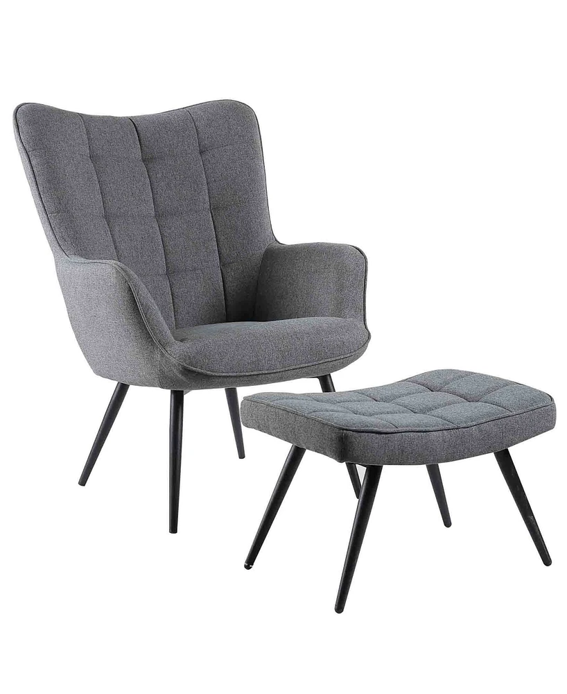 West China Accent Chair Plus Ottoman Set