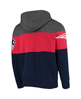 Men's Heathered Gray, Red New England Patriots Extreme Fireballer Pullover Hoodie