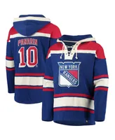 Men's Artemi Panarin Blue New York Rangers Player Name and Number Lacer Pullover Hoodie