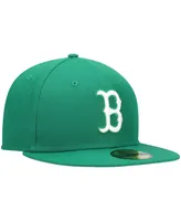 Men's Green Boston Red Sox Logo White 59FIFTY Fitted Hat