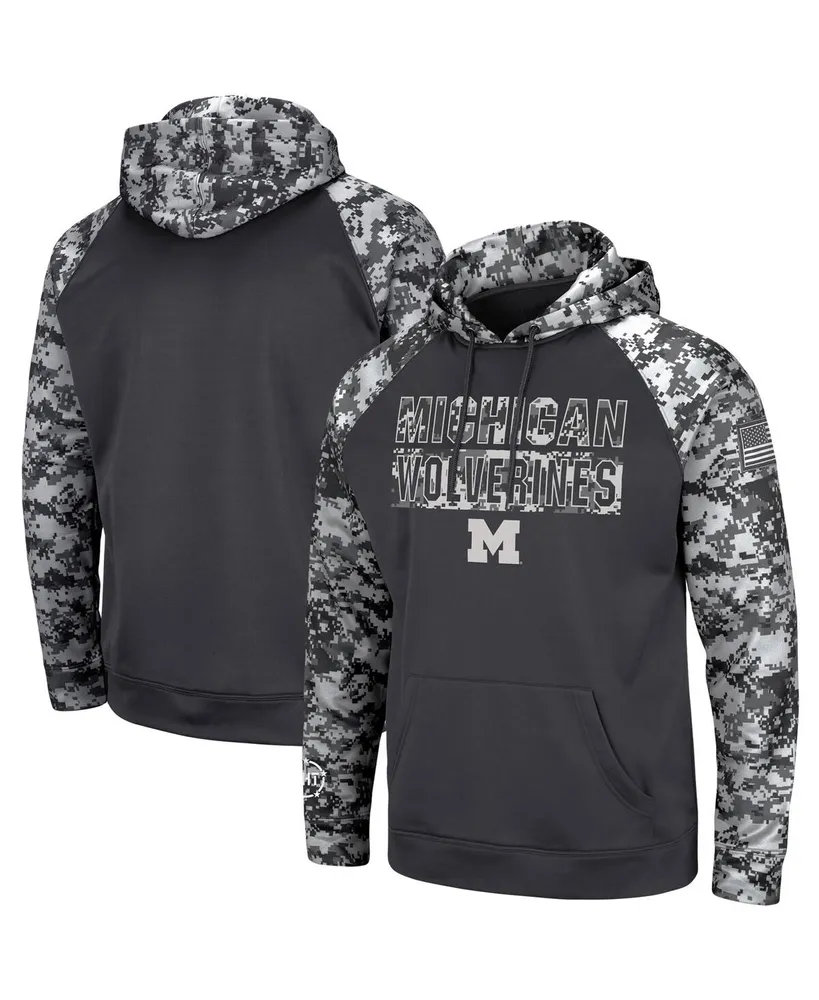 Men's Charcoal Michigan Wolverines Oht Military-Inspired Appreciation Digital Camo Pullover Hoodie