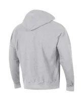 Men's Heathered Gray Rutgers Scarlet Knights Team Arch Reverse Weave Pullover Hoodie