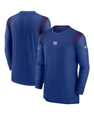 Men's Royal New York Giants Sideline Player Uv Performance Long Sleeve T-shirt
