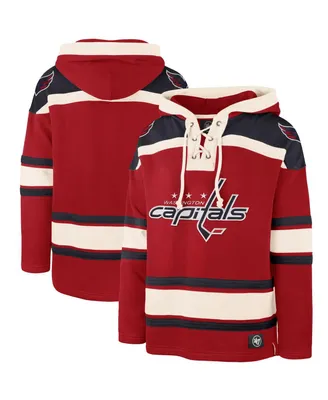Men's Red Washington Capitals Superior Lacer Team Pullover Hoodie