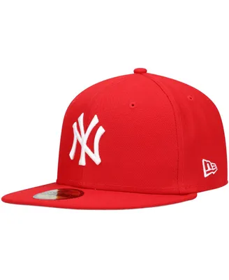 Men's New Era Red York Yankees Logo White 59FIFTY Fitted Hat