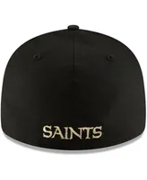 Men's Black New Orleans Saints Alternate Logo Omaha Low Profile 59FIFTY Fitted Hat