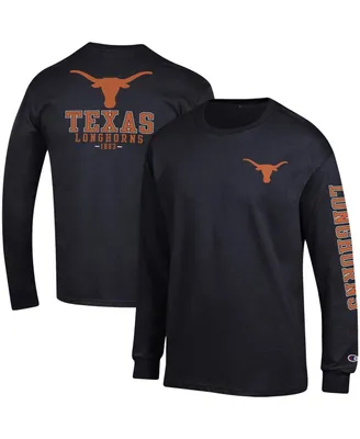 Men's Black Texas Longhorns Team Stack Long Sleeve T-shirt