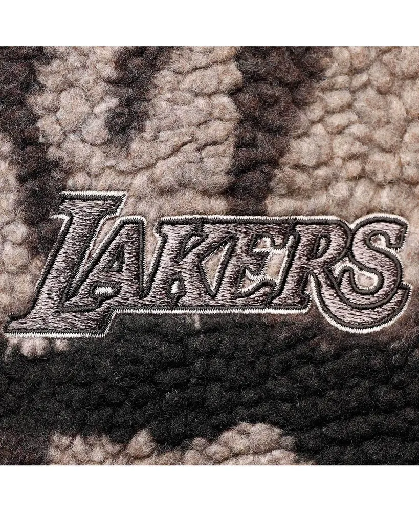 Women's Black Los Angeles Lakers Camo Sherpa Full-Zip Bomber Jacket