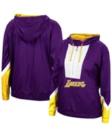 Women's Purple Los Angeles Lakers Half-Zip Windbreaker 2.0 Hoodie Jacket