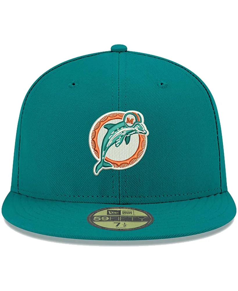 Men's Aqua Miami Dolphins Omaha Throwback 59FIFTY Fitted Hat