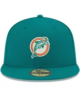 Men's Aqua Miami Dolphins Omaha Throwback 59FIFTY Fitted Hat