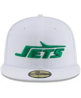 Men's White New York Jets Throwback Logo Omaha 59FIFTY Fitted Hat