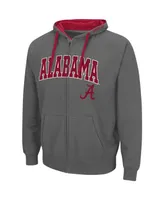 Men's Colosseum Charcoal Alabama Crimson Tide Big and Tall Full-Zip Hoodie