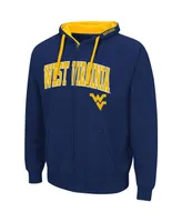 Men's Colosseum Navy West Virginia Mountaineers Big and Tall Full-Zip Hoodie