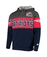 Men's Heathered Gray, Red New England Patriots Extreme Fireballer Pullover Hoodie