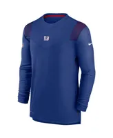 Men's Royal New York Giants Sideline Player Uv Performance Long Sleeve T-shirt