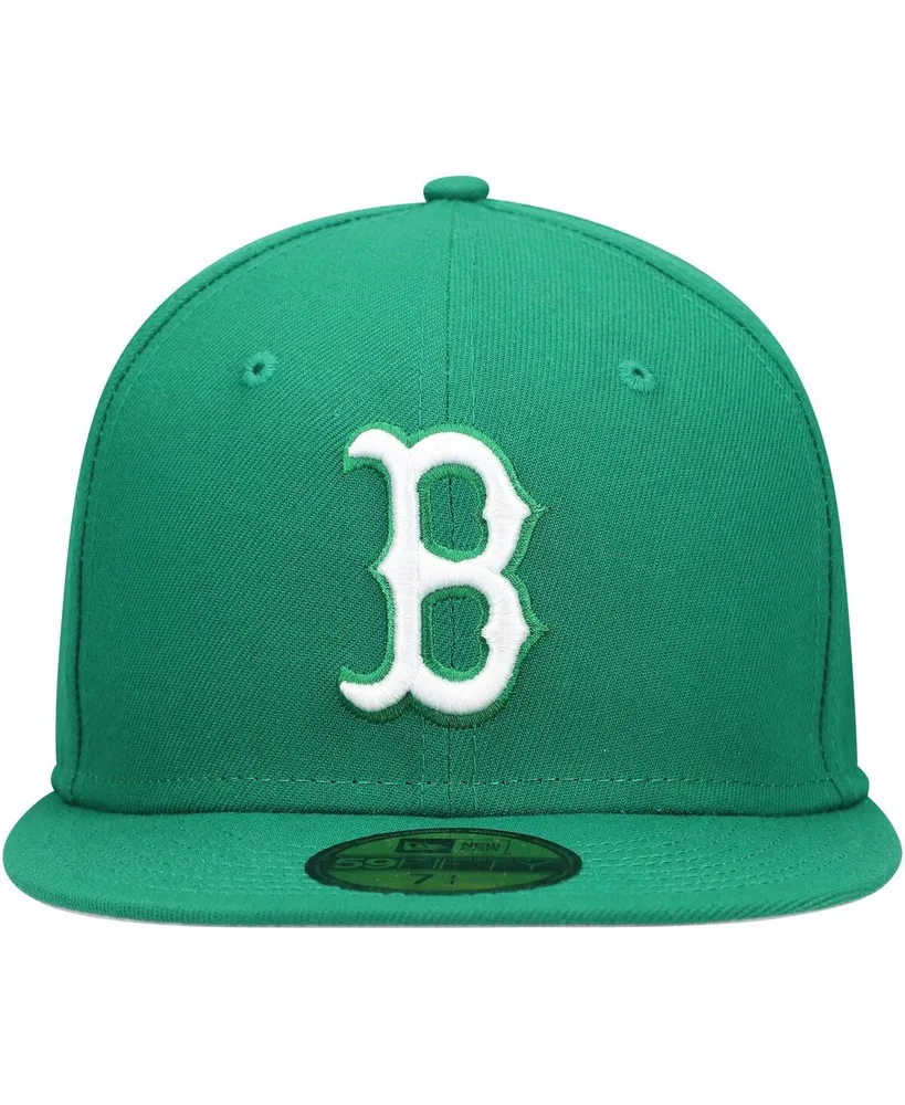 Men's Green Boston Red Sox Logo White 59FIFTY Fitted Hat