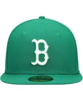 Men's Green Boston Red Sox Logo White 59FIFTY Fitted Hat