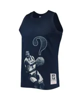 Men's Allen Iverson Navy Georgetown Hoyas The Answer Replica Jersey