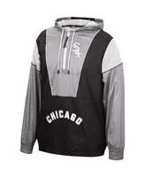 Men's Black Chicago White Sox Highlight Reel Windbreaker Half-Zip Hoodie Jacket