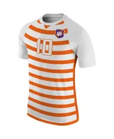 Men's Number 10 White Clemson Tigers Soccer Jersey