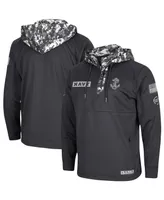 Men's Charcoal Navy Midshipmen Oht Military-Inspired Appreciation Digi Camo Quarter-Zip Hoodie