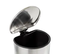 Honey Can Do 40-Liter Semi-Round Stainless Steel Step Trash Can with Lid