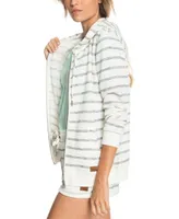 Juniors' Perfect Wave Stripes Zip-Up Hoodie