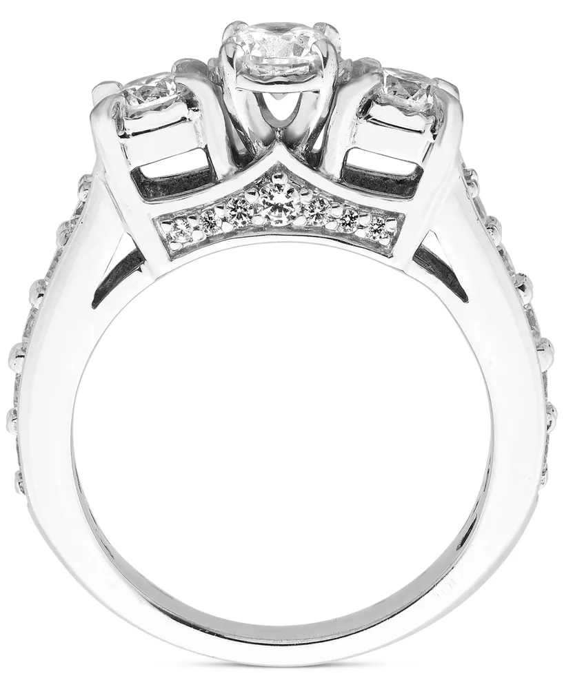 Diamond 3-Stone Ring (3 ct. t.w.) in 14k White Gold