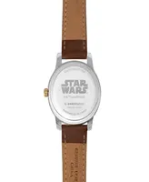 ewatchfactory Women's Disney Star Wars Child, the Alloy Brown Leather Strap Watch 38mm