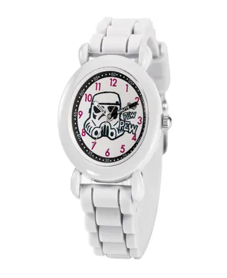 ewatchfactory Boy's Disney Star Wars Plastic White Silicone Strap Watch 32mm