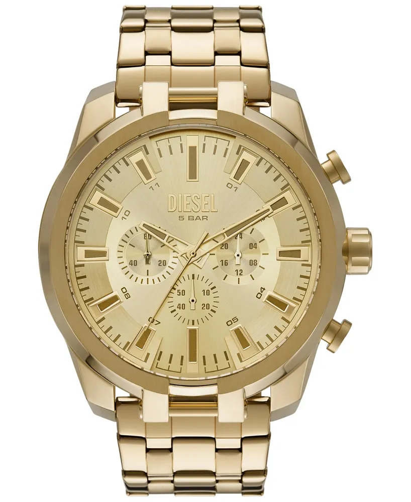 Diesel Men's Chronograph Split Gold-Tone Stainless Steel Bracelet Watch 51mm