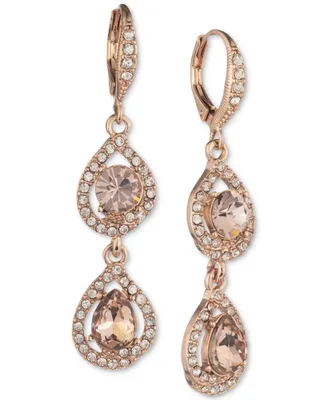 Givenchy Crystal Pear-Shape Double Drop Earrings