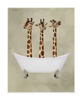 Stupell Industries Natural Palette Three Giraffe Necks in a Claw Foot Bathtub Wall Plaque Art, 10" x 15" - Multi