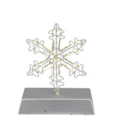 7.5" Led Lighted Wired Snowflake Christmas Stocking Holder - Silver